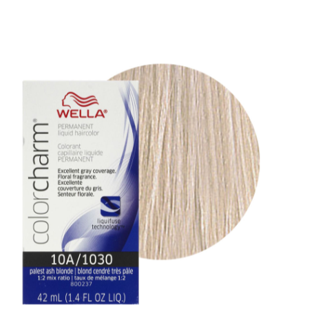Wella Colorcharm Permanent Liquid Hair Color 10A/1030 Palest Ash Blonde