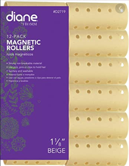 Diane 12-Pack Magnetic Rollers 1 1/8” Beige