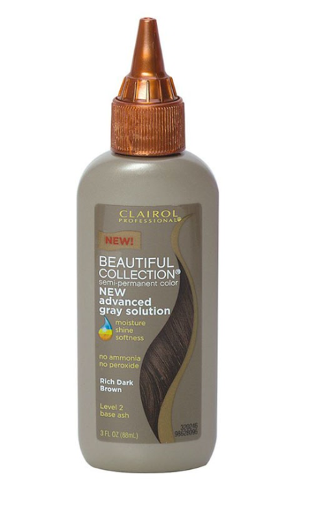 Clairol Beautiful Collection Advanced Gray Solution Semi-Permanent Haircolor 2A Rich Dark Brown