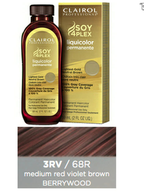 Clairol Professional Soy 4Plex Liquicolor Permanent 3RV/68R Medium Red Violet Brown