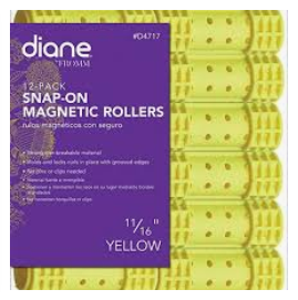 Diane 12-Pack Snap-On Magnetic Rollers 11/16” Yellow