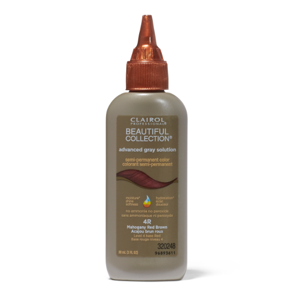 Clairol Beautiful Collection Advanced Gray Solution Semi-Permanent Haircolor 4R Mahogany Red Brown
