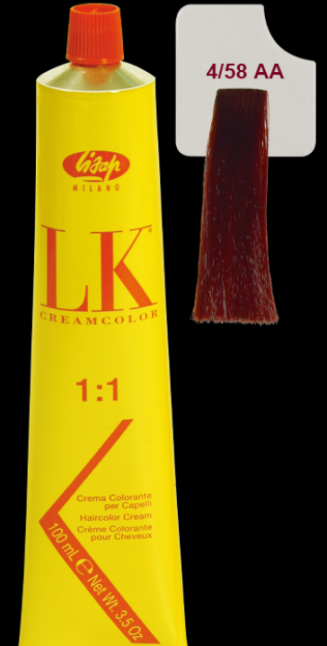 LK Cream  Color 4/58 AA Medium Red Violet Brown