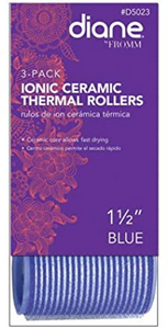 Diane 3-Pack Ionic Ceramic Thermal Rollers 1 1/2" Blue
