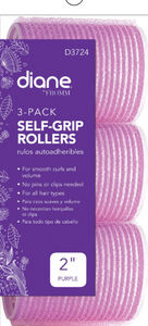 Diane 3-Pack Self Grip Rollers 2" Purple