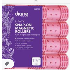 Diane 8-Pack Snap-On Magnetic Rollers 1 1/8” Pink