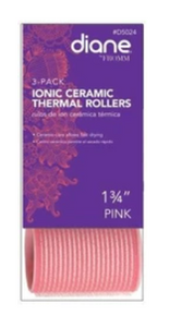 Diane 3-Pack Ionic Ceramic Thermal Rollers 1 3/4" Pink