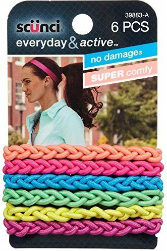 Scunci 6PCS braided multicolor elastics 39883