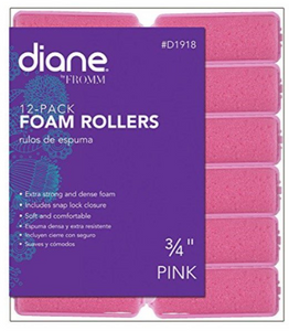 Diane 12-Pack Foam Rollers 3/4" Pink
