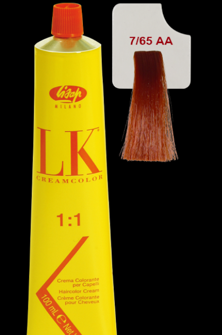 LK Cream Color 7/65 AA Medium Copper Red Blonde