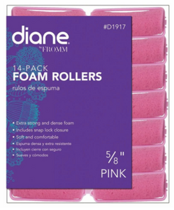 Diane 14-Pack Foam Rollers 5/8" Pink