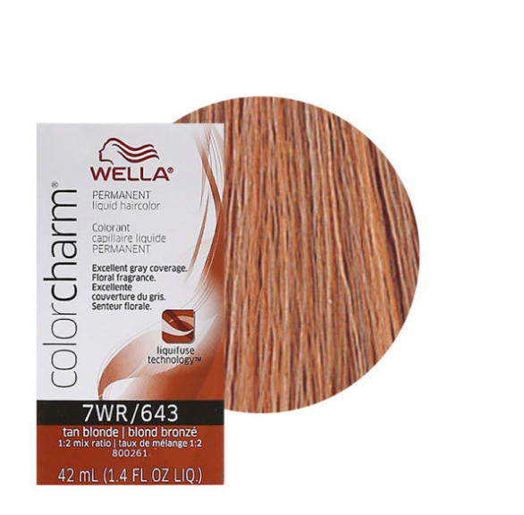 Wella Colorcharm Permanent Liquid Hair Color 7WR/643 Tan Blonde