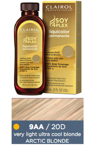 Clairol Professional Soy 4Plex Liquicolor Permanent 9AA/20D Very Light Ultra Cool Blonde