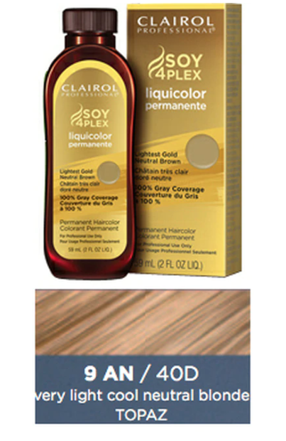 Clairol Professional Soy 4Plex Liquicolor Permanent 9AN/40D Very Light Cool Neutral Blonde