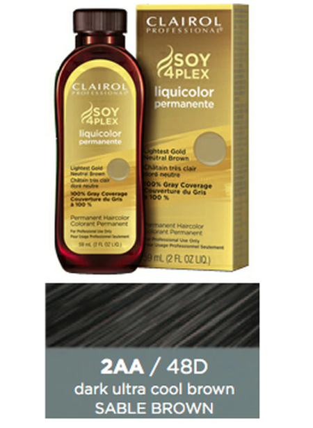 Clairol Professional Soy 4Plex Liquicolor Permanent 2AA/48D Dark Ultra Cool Brown