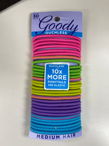 Goody Ouchless 30 Piece Ponytail Elastics Multicolored