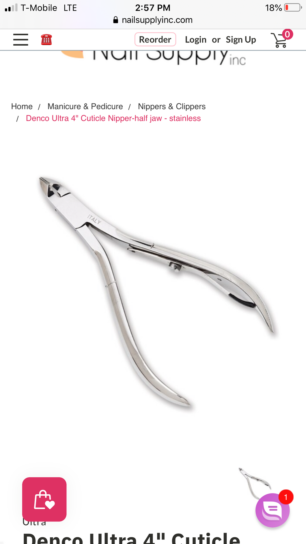 Denco Cuticle Nipper Half Jaw