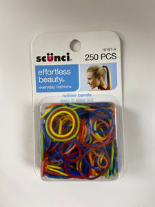 Scunci Effortless Beauty 250 Piece Rubberbands MultiColored