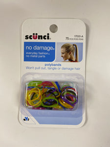 Scunci No Damage Polybands MultiColored 75 Piece