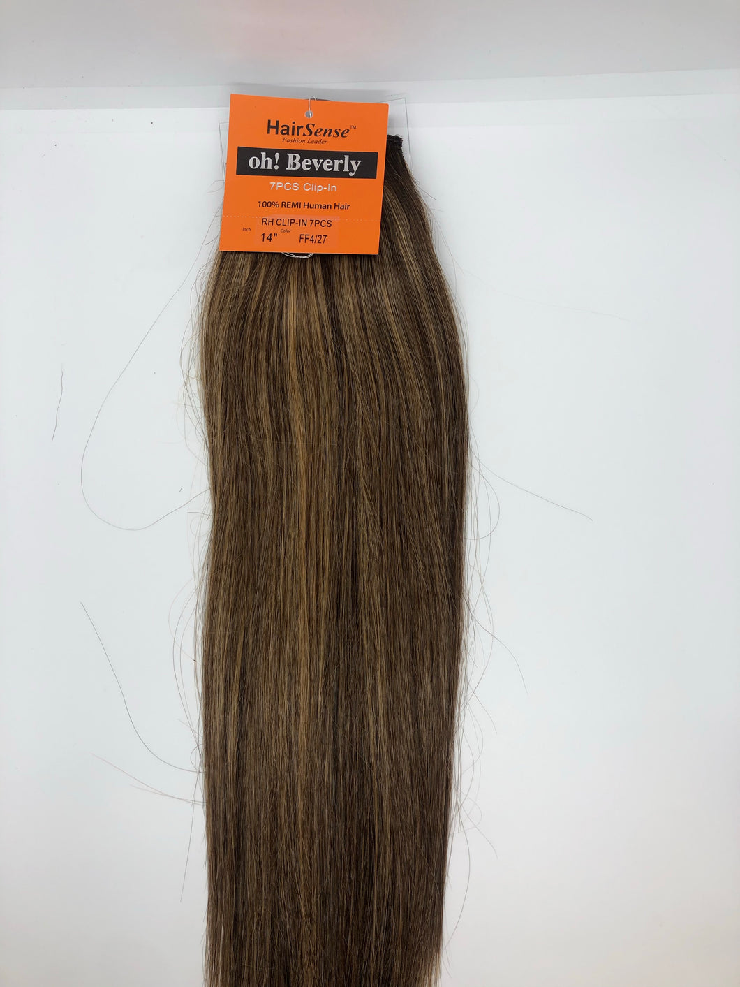 Hair Sense oh! Beverly 7 Piece Clip-In 100% REMI Human Hair Extension - Color: FF4/27