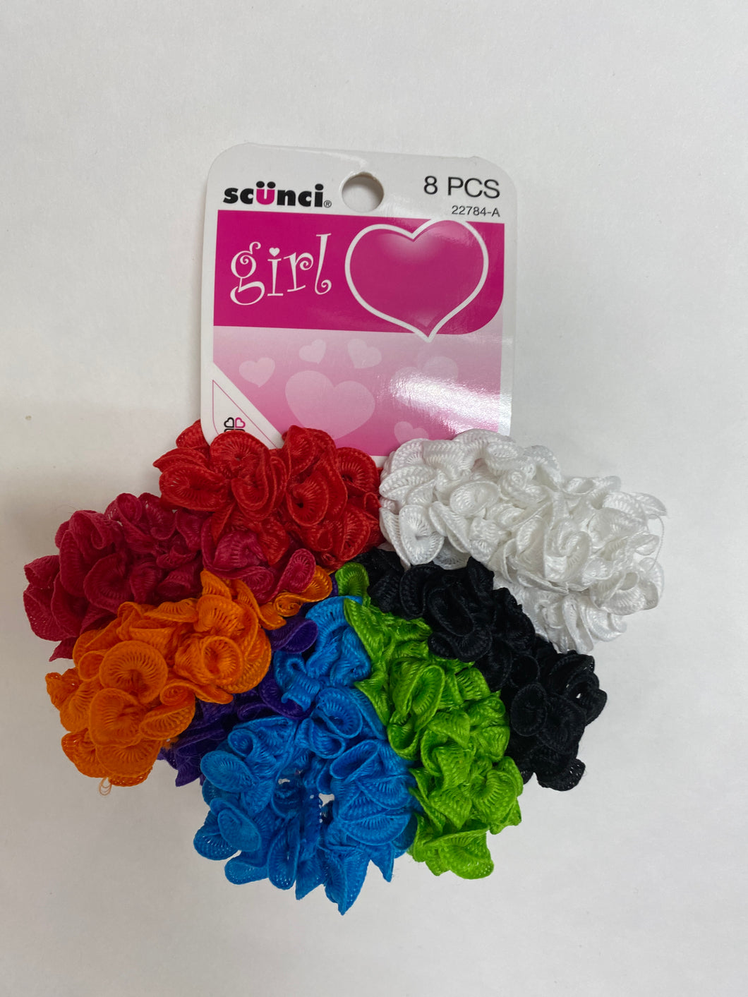 Scunci Girl 8 Piece Scrunchy Ponytail Holders Multicolored