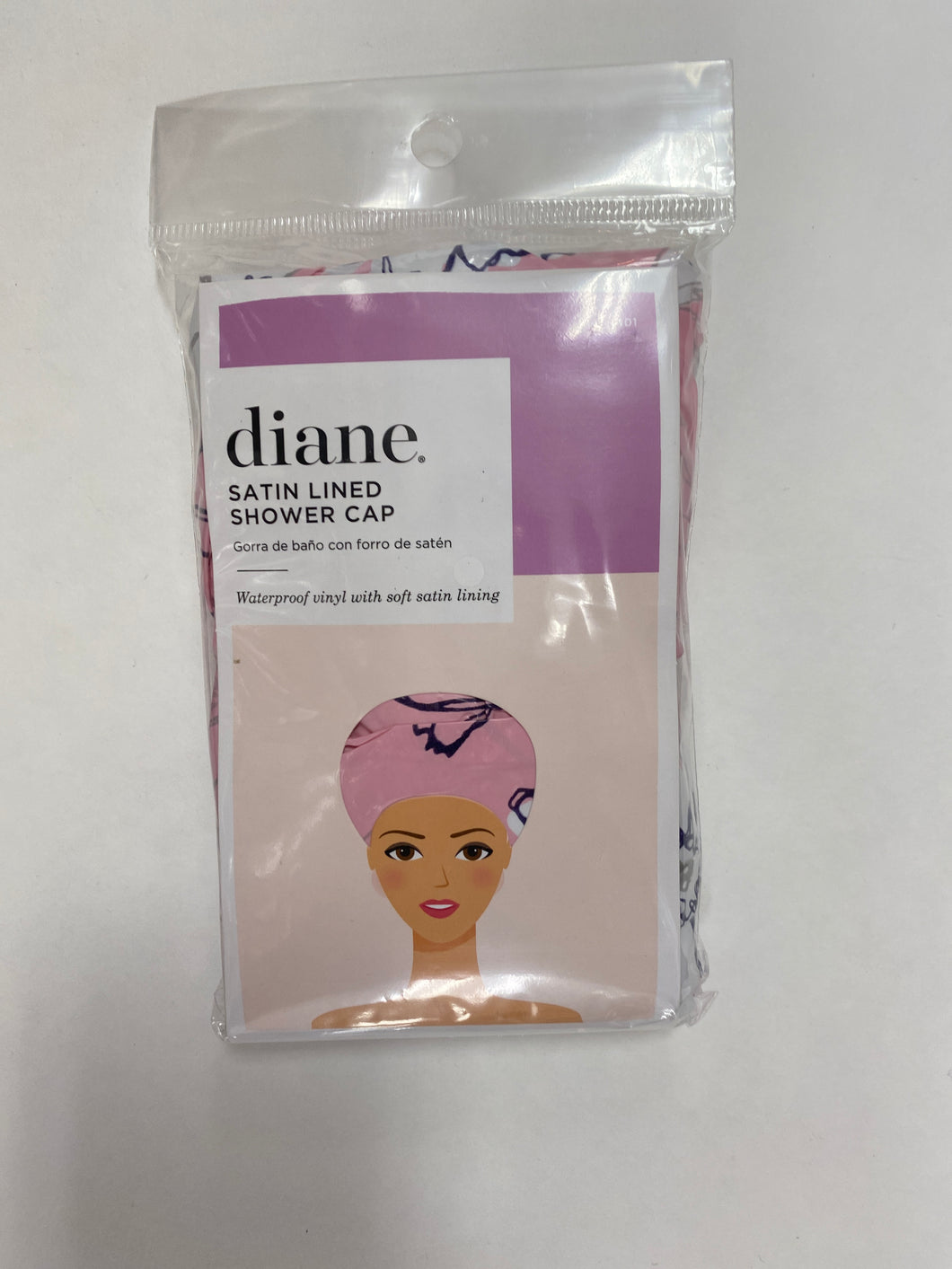 Diane Satin Lined Shower Cap- Pink