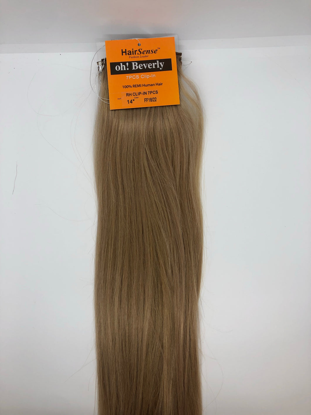 Hair Sense oh! Beverly 7 Piece Clip-In 100% REMI Human Hair Extension - Color: FF18/22