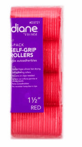 Diane 4-Pack Self Grip Rollers 1 1/2" Red