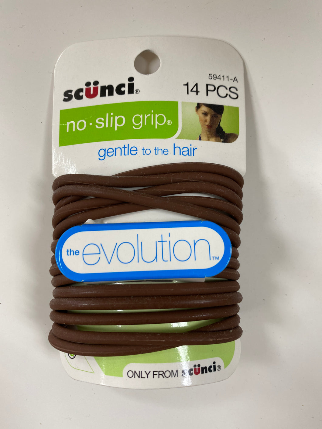 Scunci No Slip Grip Gentle to Hair Evolution 14 Piece Brown