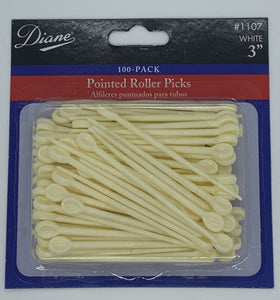Diane Pointed Roller Picks White 3” 100 Pack