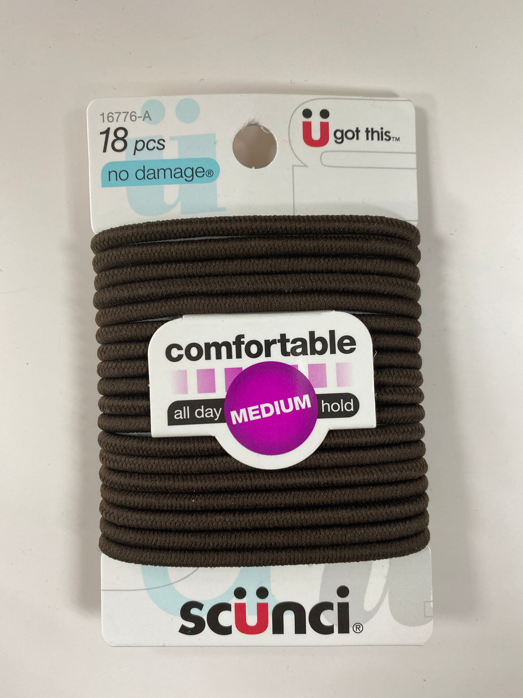 Scunci 18 Piece All Day Hold Hair Ties Brown