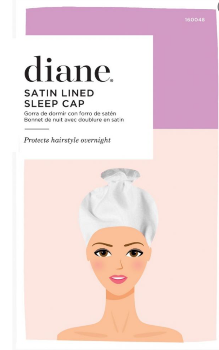Diane Satin Lined Sleep Cap 160048 White
