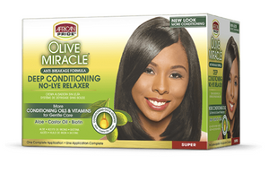 African Pride Olive Miracle Deep Conditiong No lye Relaxer Super